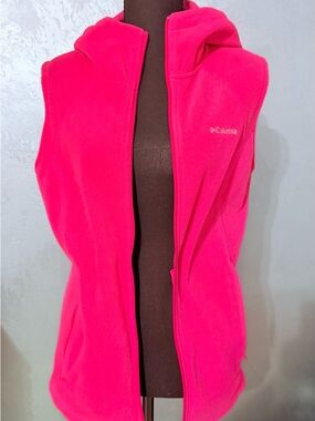 Columbia Hot Pink Hooded Fleece Vest